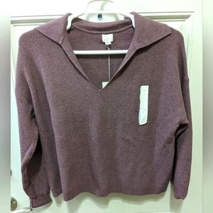 NWT a new day Ribbed Purple Women's Sweater Size L